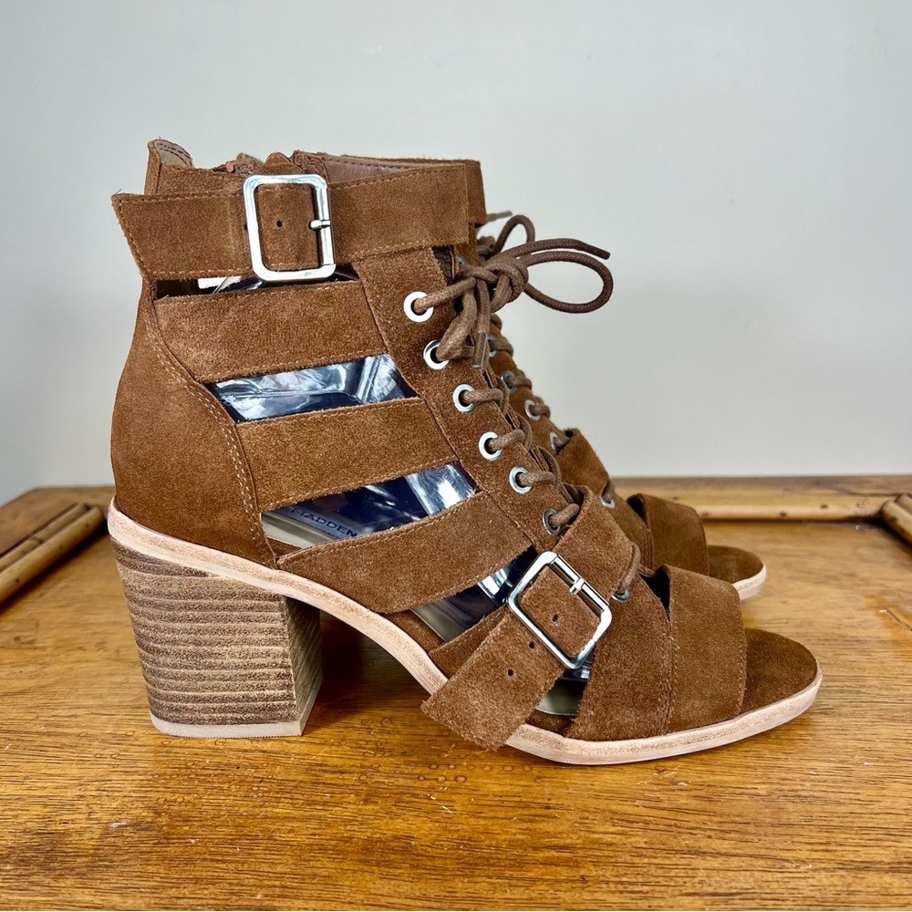 Steve Madden Women's Jackson Lace Up Sandal Brown Size 9